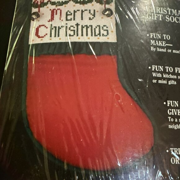 Country Cross-stitch Merry Christmas Sock #9805 And 9806 8" Lot If 3 Vintage - Picture 5 of 10